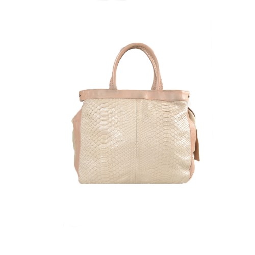 Leather Bag Reptile´s House H519P43074 Color Beige