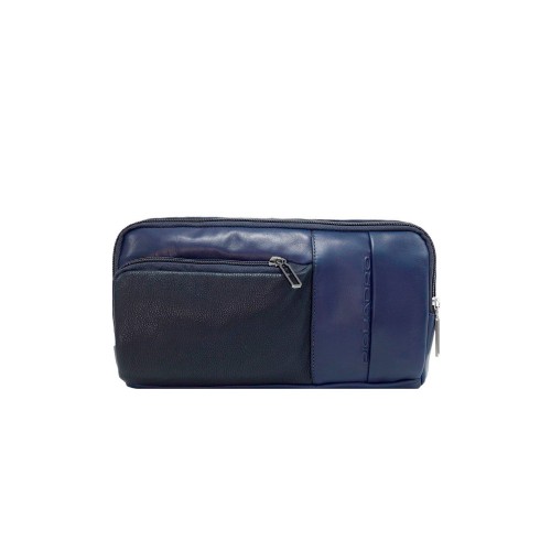 Leather Blet Bag Piquadro CA5658S118/BLU Color Navy Blue