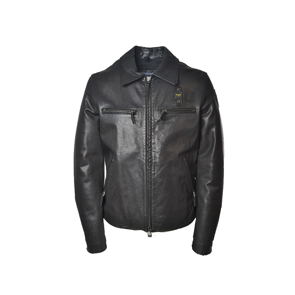 Leather Jacket, Blauer, model WBLUL01124, in black