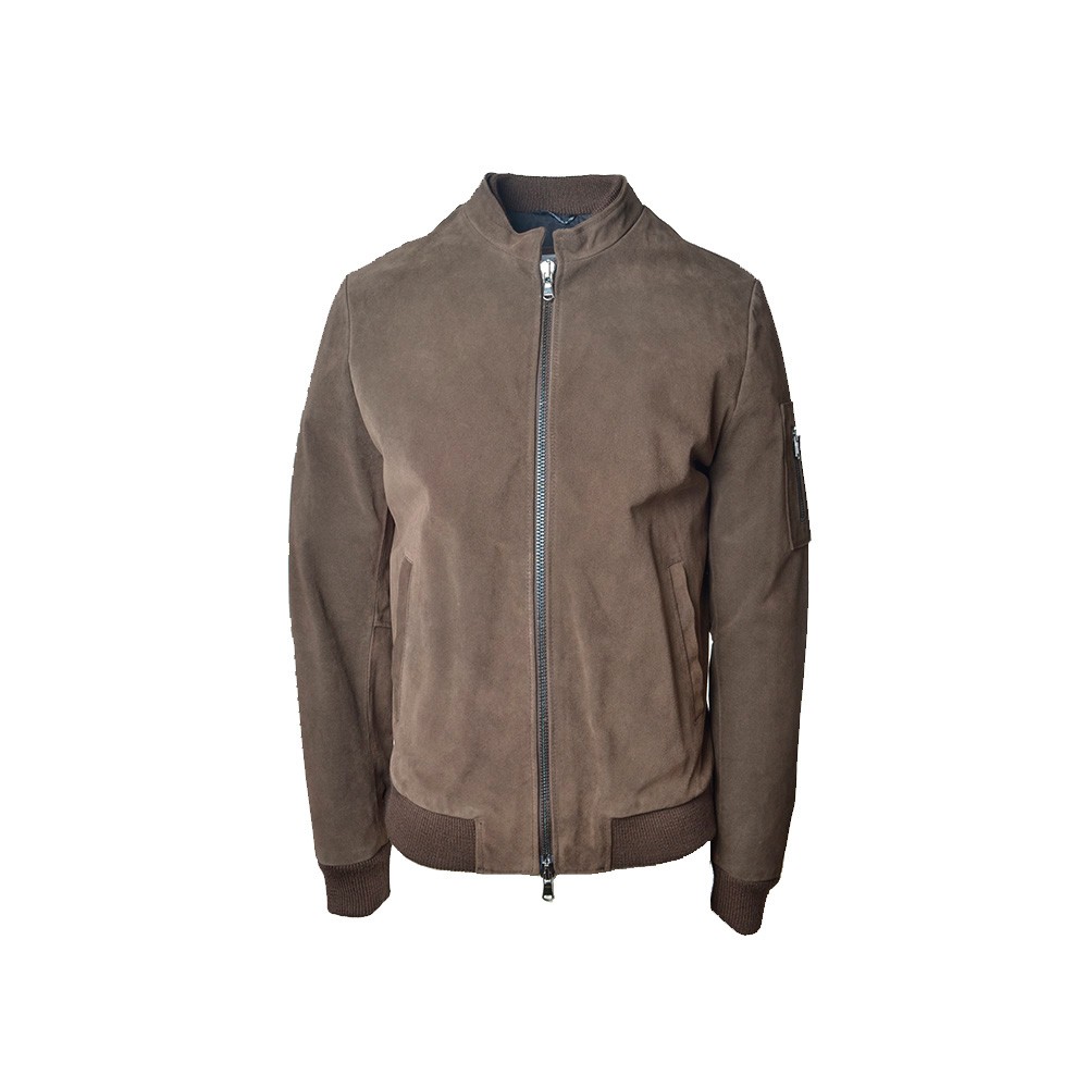 Suede jacket, Daniele Alessandrini I9101I16, in brown