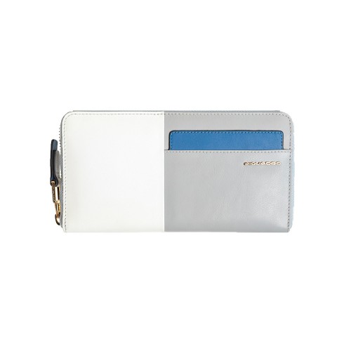 Leather Wallet PD1515W100R/GR Color White and Gray