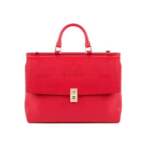Leather Briefcase Piquadro CA5279DF/R Color Red