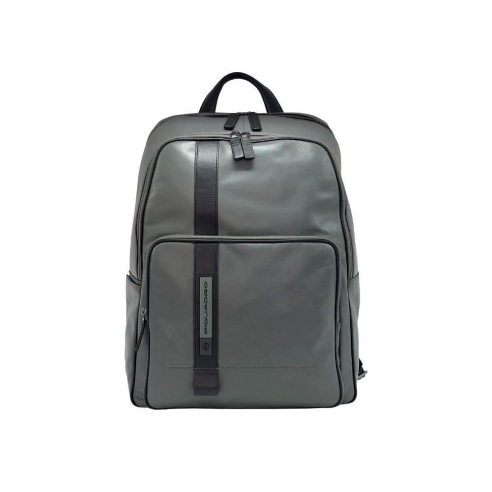 Leather backpack, Piquadro, model CA5181W105/GR, in grey