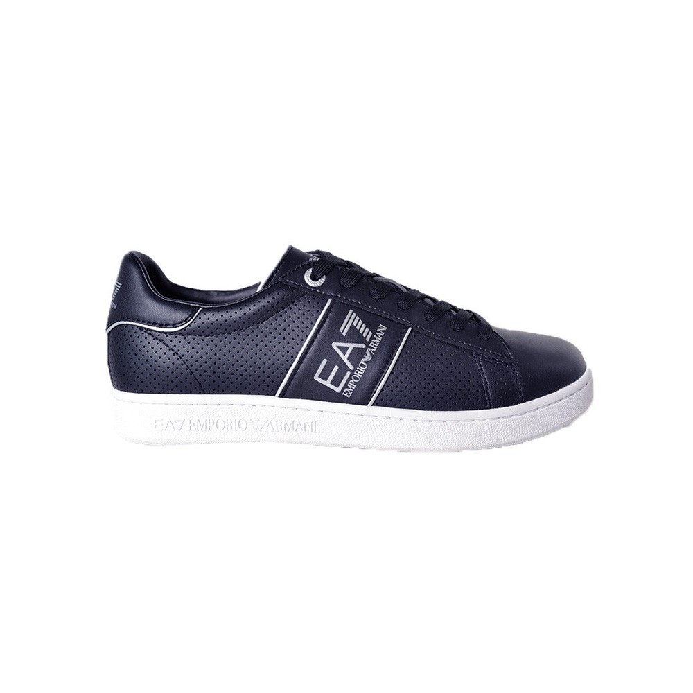 Sneakers in pelle, EA7 Emporio Armani X8X102 XK258 R370, in blu navy