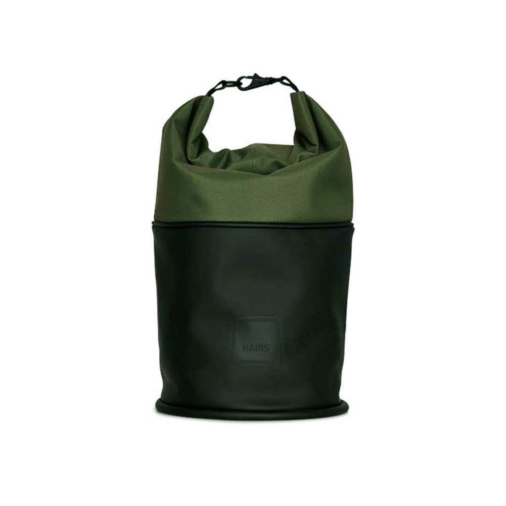 Borsone Impermeabile, RAINS, modello Spin Rolltop Bag Mini, in colore  kaki/evergreen