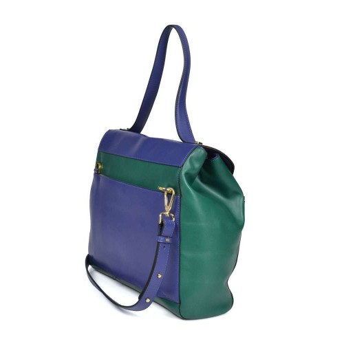 Leather Bag Piquadro BD3843W78/BLU Color Blue and Brown