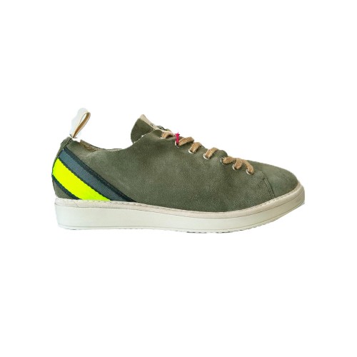 Suede Sneakers Panchic P01M14003S1 Color Khaki and Lime