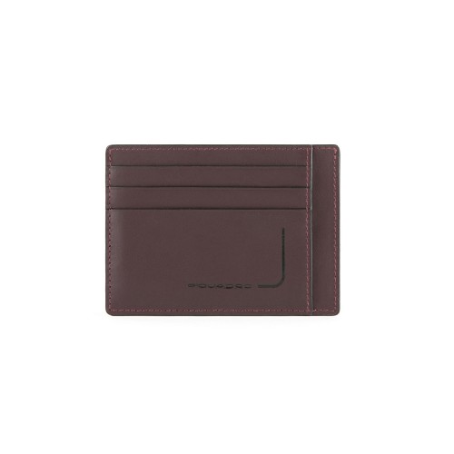 Leather Card Holder Piquadro PP2762PQJR/BO Color Aubergine
