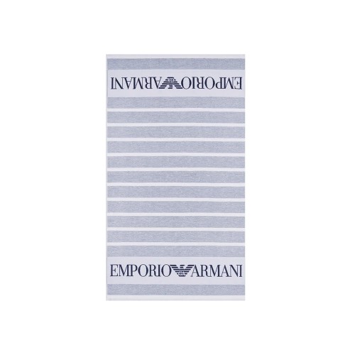 Telo mare, EA7 Emporio Armani, 231763 3R458, colore bianco e blu navy