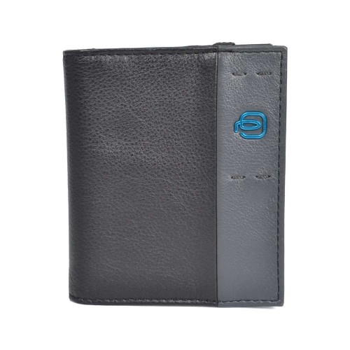 Leather Card Holder Piquadro PP1395P15/N Color Black and Gray