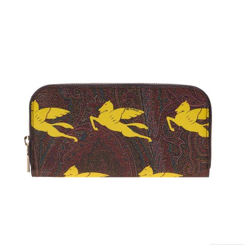 Wallet ETRO 1N082 2846 700  Color Brown with Yellow Loghos