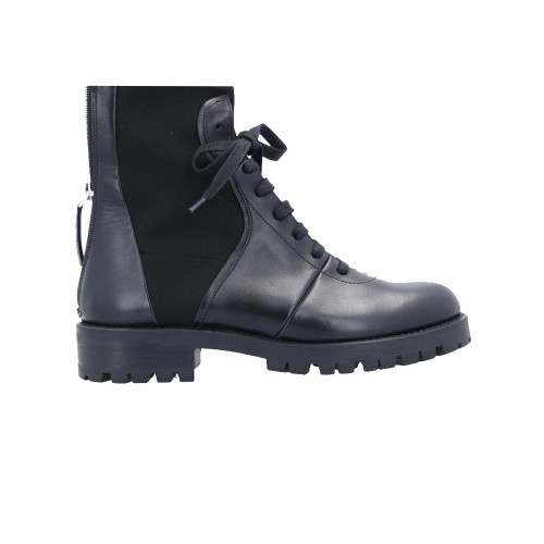Leather Boots Hugo Boss Elettra Laceup B-Mix Color Black