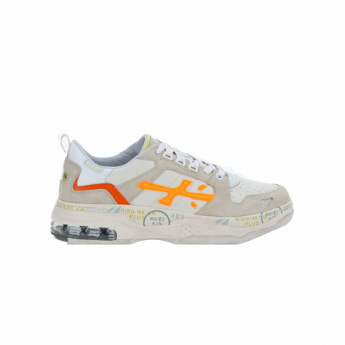Sneakers de Piel Premiata DRAKE 301 Color Beige y Naranja