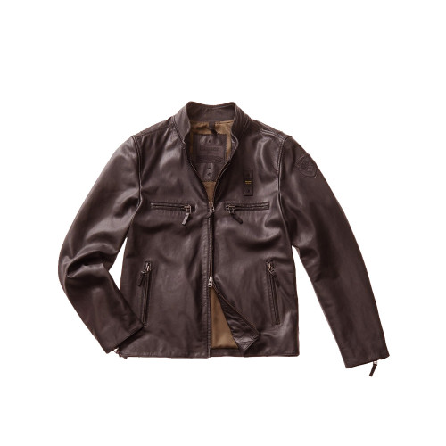 Leather Jacket Blauer SBLUL02419 Color Brown