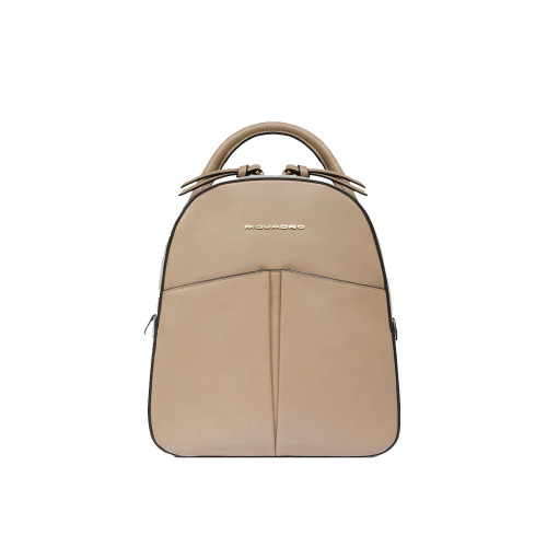 Leather Backpack Piquadro CA6454W134/BE Color Beige and Grey