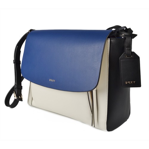 Leather Bag DKNY R461590205 Color BLue, Black and White