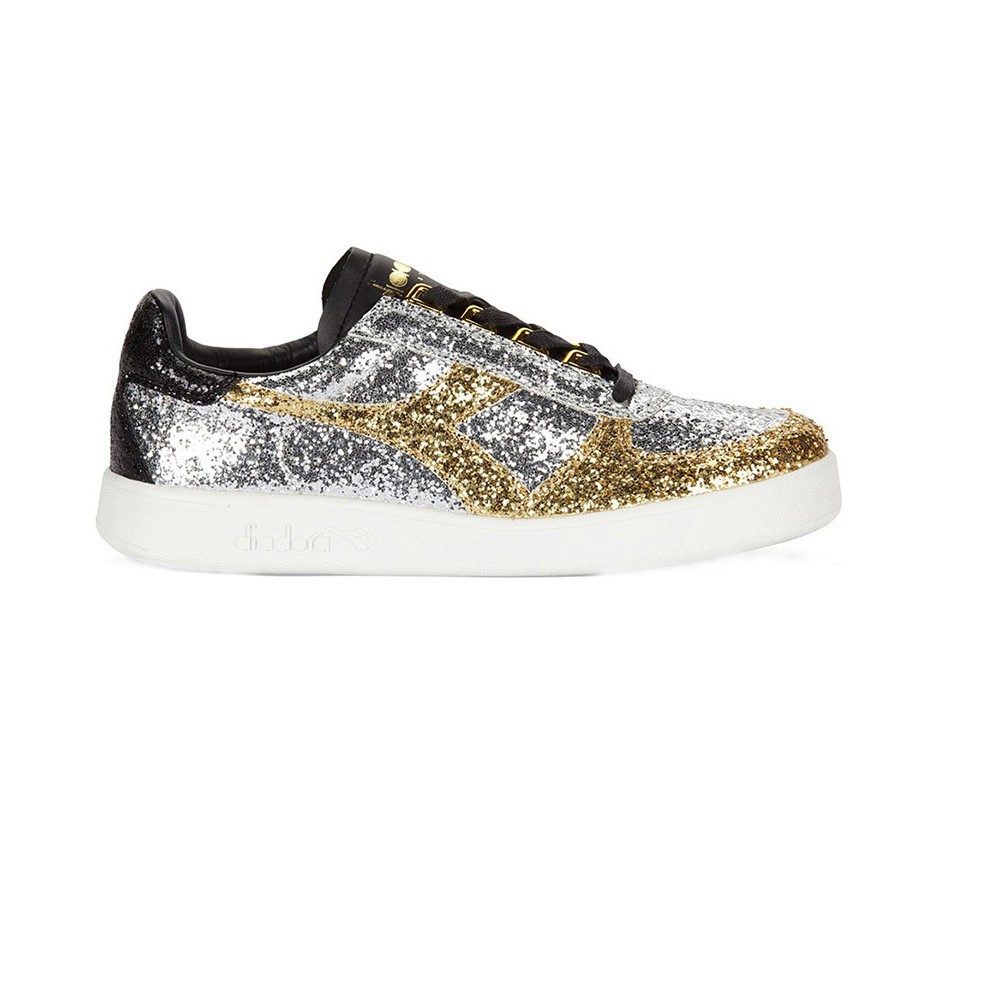 Sneakers Diadora B.Elite Glitter 173595 C3921 Colore Oro e Argento Glitter