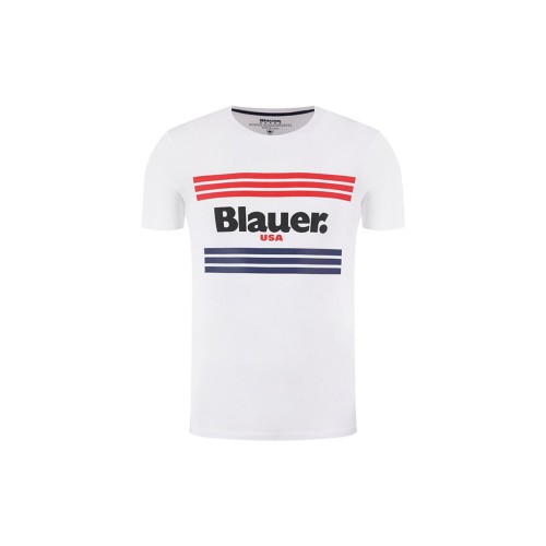 T-Shirt manica corta uomo Blauer 20SBLUH02178 colore bianco