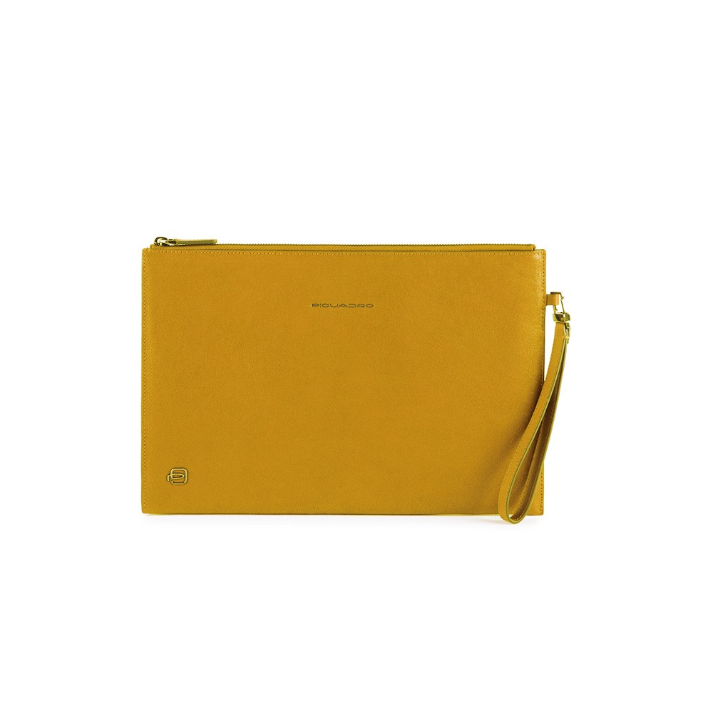 Bolso de mano porta Tablet o Ipad, Piquadro modelo AC5099B3/G amarillo