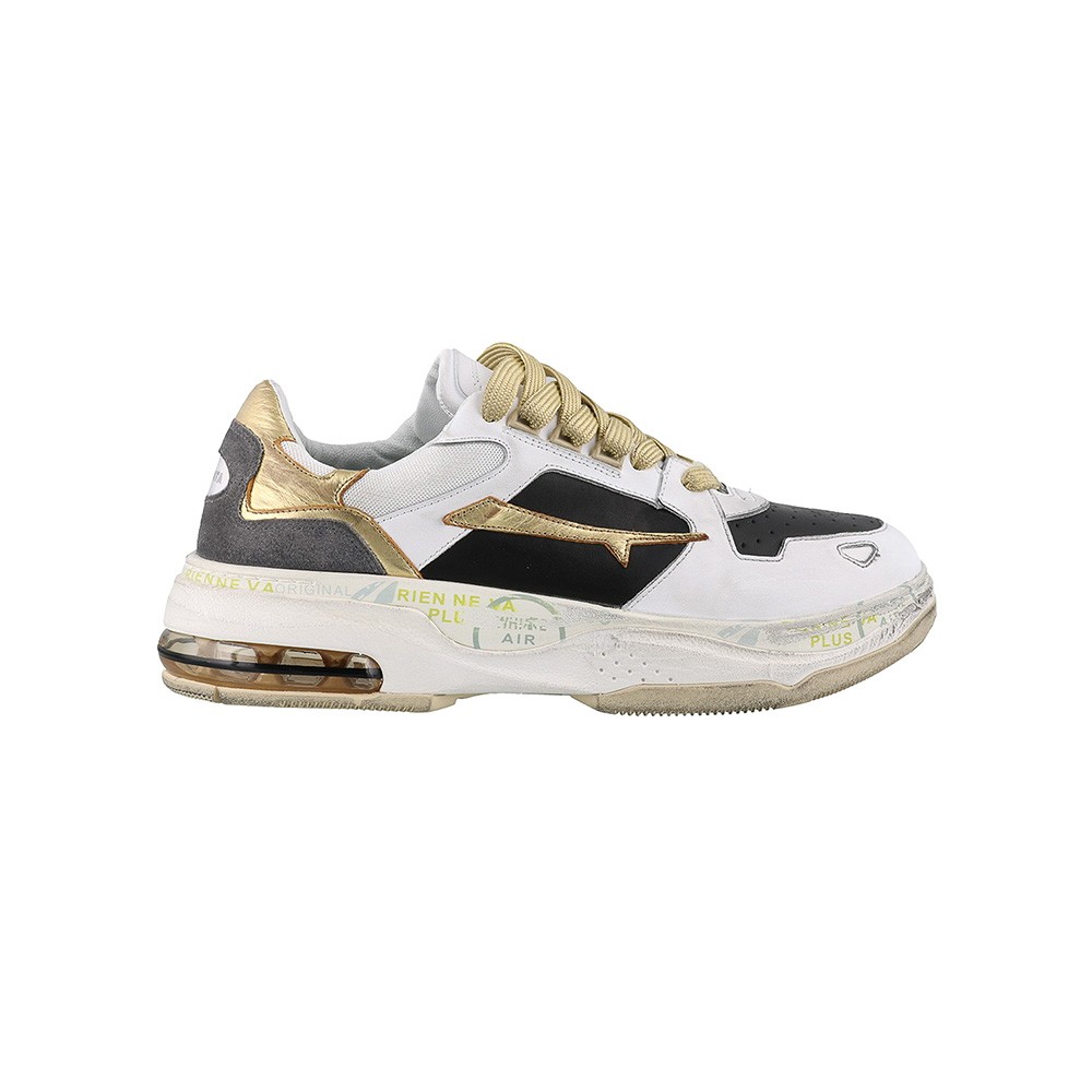 Sneakers di pelle Premiata DRAKE 0018 colore bianco/oro